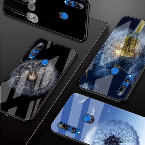 Dandelion flying flower Tempered Glass Phone Case For Huawei honor 8X 9 10i 20i 20Lite 20Pro 30 Pro Cover Shell