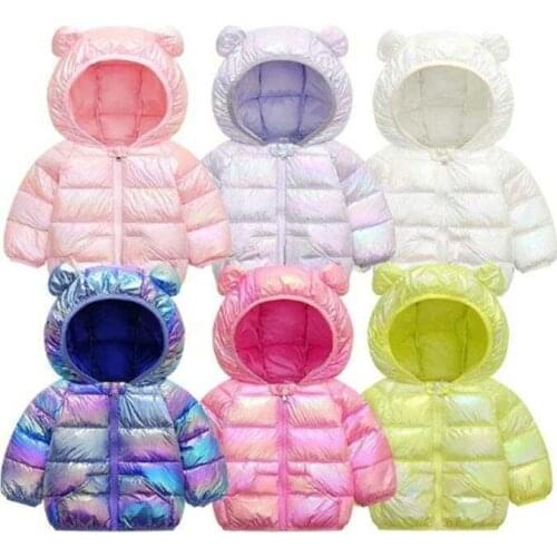 Children Girls Coats Bright Color Jackets Winter Kids Baby Boys Outerwear Autumn Down Cotton-padded Parkas For Kids TZ196