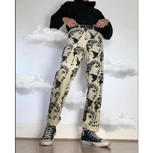 Straight Leg Tie-Dyed Denim Trousers for Male Mens Fashion Printed Jeans Loose Slim Jeans Trousers Men Casual Harajuku Pants