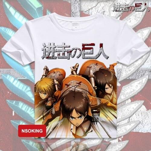 New Attack on Titan T-shirt Anime Short Sleeve T shirt Shingeki no Kyojin Survey Corps Breathable Tees