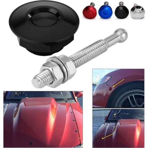 Push Button Billet Hood Pins Lock Clip Kit Engine Bonnets Lock Aluminum Car Quick Latch
