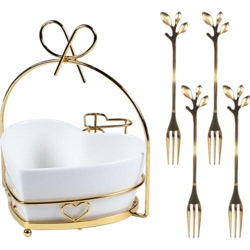 Creative Heart-shaped Bowl Fruit Tray Ceramics 650ML Home Casual Removable Creativity Friendly Tableware Beautiful Storage Box