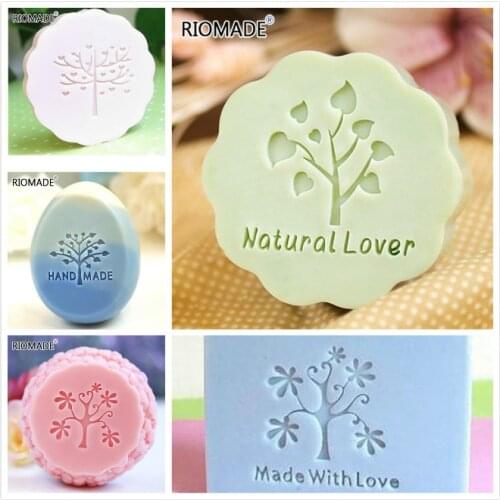 Creative Tree Handmade Clear Stamp Natural Plexiglass Soap Seal With Handle Acrylic Chapter Custom