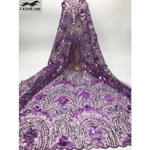 Madison 2019 Latest African Lace Fabric With Embroidery Mesh guipure lace fabric with Beads For Wedding dress