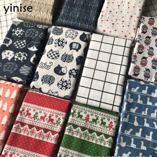 LINEN Cotton Fabric For Clothing Quilting Twill Fabrics Cloth CAT DIY Sofa BAG Curtain Tablecloth Cushion CRAFT SEWING Materials