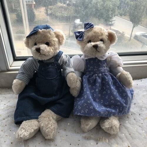 Cute small teddy bear doll girl heart dressing bear plush toy pajamas bear doll accompany sleep comfort doll