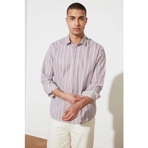 Trendyol Men 'S Relax Fit Striped Shirt TMNSS21GO0438