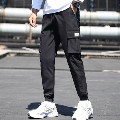 Mens overalls Multi Pocket Legging slim fit sports casual pants mens Korean fashion japanese style tactical work trousers