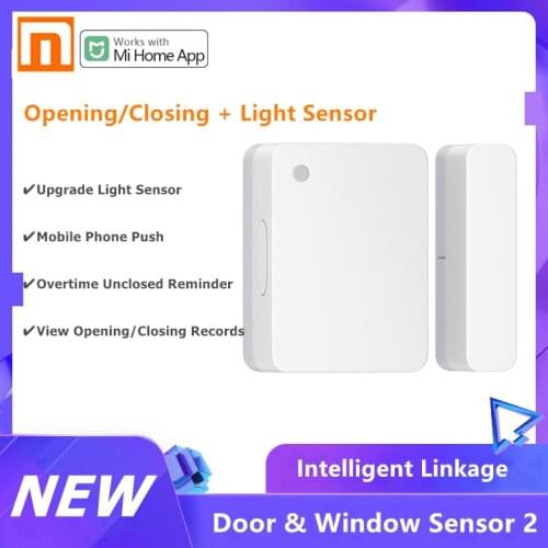New Xiaomi Mijia Smart Door & Window Sensor 2 bluetooth 5.1 Light Detection Opening/Closing Records Overtime Unclosed Reminder
