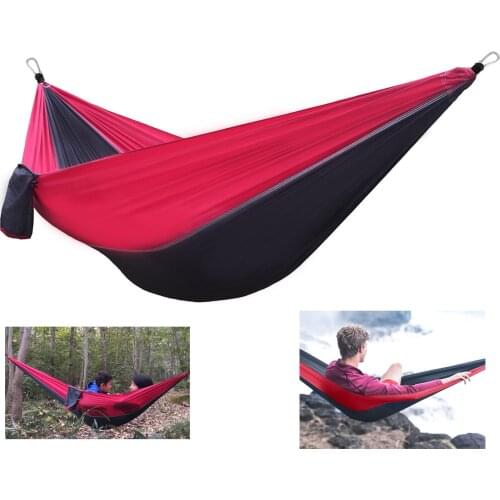 Single Hammock Adult Outdoor Camping Travel Survival Hunting Sleeping Bed Portable With 2 Belts 2 Carabiner