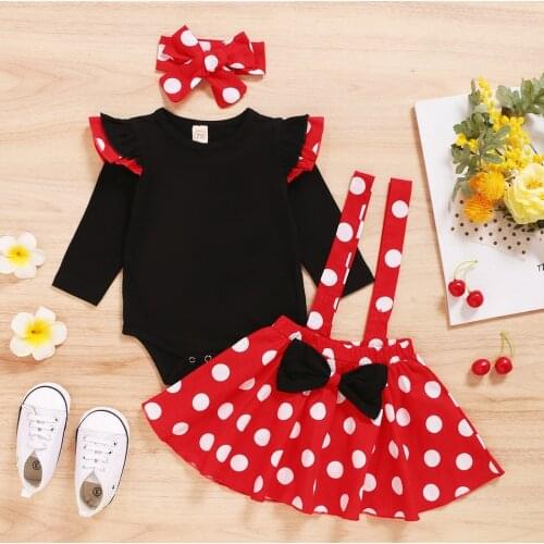 PatPat 2021 New Arrival Summer and Spring 3-Pack Baby Girl Sweet Polka Dot Dress for NB-3Y Toddler Girl Skirt Sets Clothes