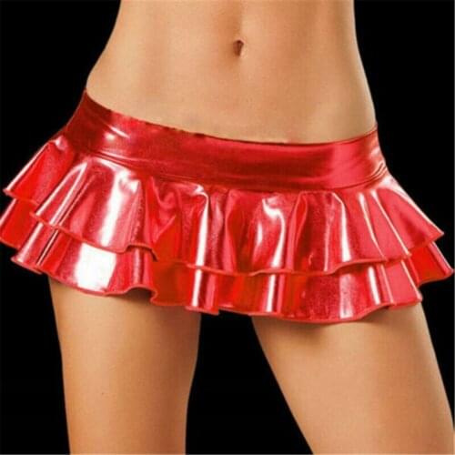 Sexy Women Pole Dancing Skirt Club Wear Punk ShortShort Skirts Pu Leather Micro Mini Skirt Erotic Fetish Faldas Mujer