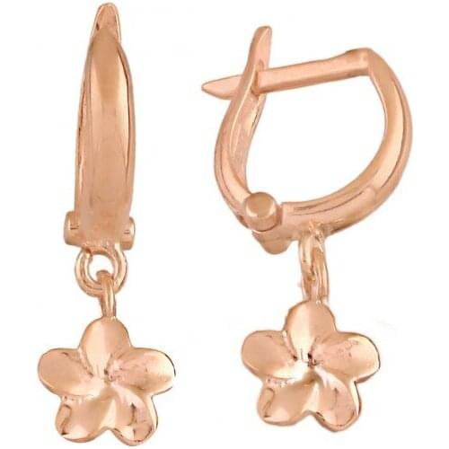 Argentum Concept- Rose Silver Flower Earrings