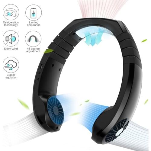 Neck Fan Portable Mini Bladeless Fan 1800mah Rechargeable Fan Mute Sports Fans For Home Outdoor Ventilador Portatil Abanicos#g4