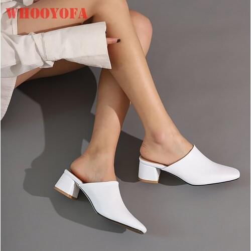 2021 Brand New Comfortable Black Red Women Slides Sexy Chunky Heel Lady Slipper Shoes Plus Big Small Size 12 30 43 46 48