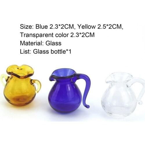 3 Colors Creative Dollhouse Glass Bottle High Simulation Decoration Accessories Dollhouse Scene Mini Juice Bottle for Playing