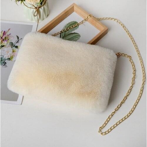 Faux Fur Crossbody Bags For Women Autumn Winter Plush Purses And Handbags Female Phone Shoulder Bag Girls
