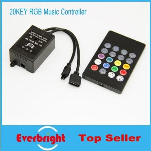 LED Music IR Controller 20key Remote Sound Sensor For 3528 5050 RGB LED Strip Free shipping