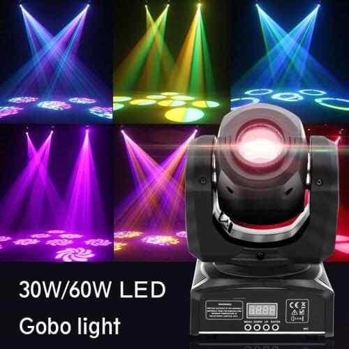 Fast shipping 30W 60W LED Gobo Moving Head Light DMX control beam effects stage lighting spotlight projector DJ party lights