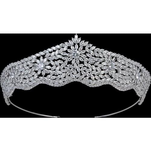 Tiaras And Crown HADIYANA Elegant Exquisite Lady Wedding Bridal Party Got Engaged Hair Accessories Zircon BC5858 Corona Princesa