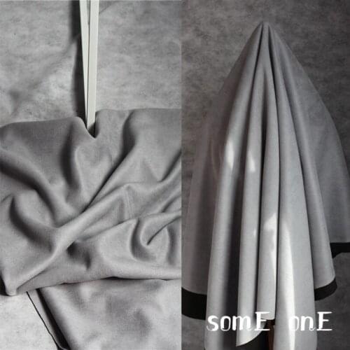 Thick Suede Fabric Retro grey Faux Suede Fleece Air layer DIY Sewing Coat Clothing Dress Designer Fabric 2mm