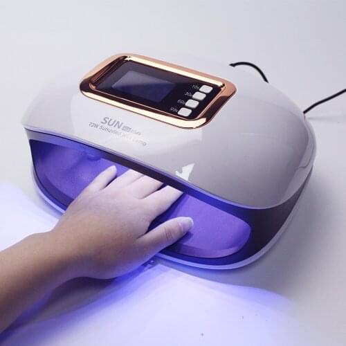 72W UV Lamp LED Nail Lamp With 36 LEDs Two Hand Lamp Nail Dryer Manicure Curing Nail Gel Polish Auto Sensor Clear Time Display