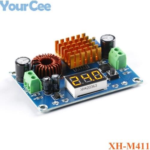 XH-M411 DC 3V-35V to DC 5V-45V Step Up Boost Module 100W Digital Voltmeter DC-DC Converter Board 5A Power Adjustable