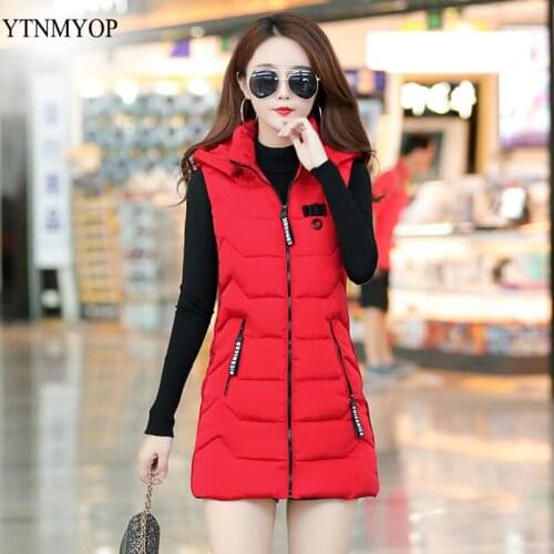 YTNMYOP 2020 Womens Vest For Autumn Winter Long Waistcoat Outwear Thick Warm Jacket Coat Sleeveless Elegant Fashion Vest Parka