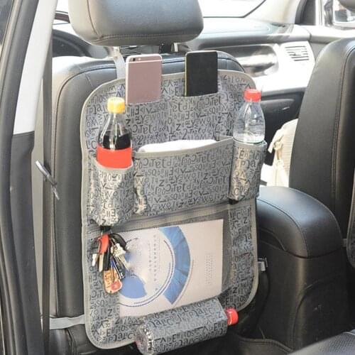 Jacquard High-Density Polyester Car Seat Back Organizer Storage Foldable Pouch