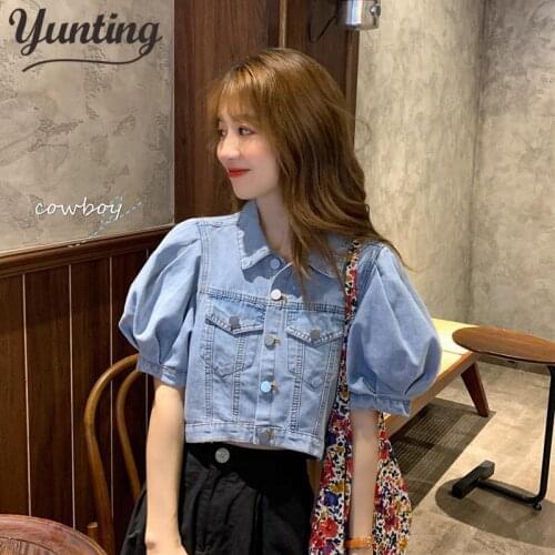 Womens Jeans Jacket Denim Short Coats Autumn Vintage Casual 2021 Streetwear