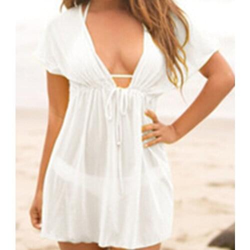 Women Chiffon Bikini Cover Up Summer Beach Bathing Suit Swimwear Casual Beach Wear Dress 2021 New
