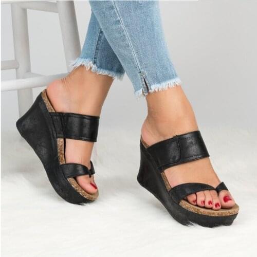 Womens Platform Sandals Wedge Heels Slippers Shoes Thong Flip Flops Sandals HOT