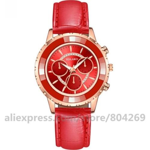 Hot Sales Yolako Women Round Dial Quartz Watch Wholesale Factory Price Man Sport Casual leather Watch