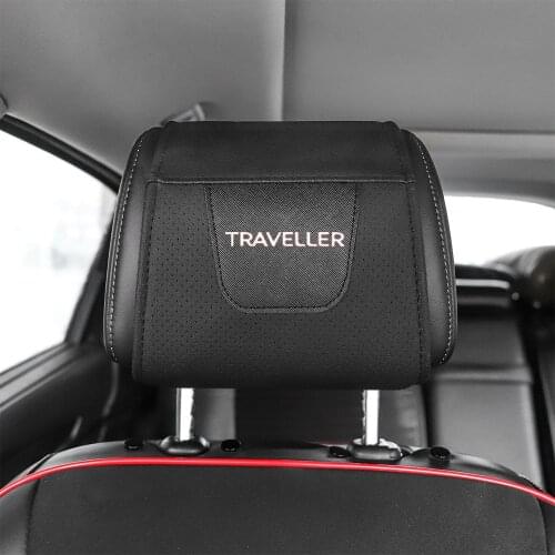 1pc For Peugeot Traveller Car Headrest Protector Case Pu Leather Car Headrest Cover Car Accessories