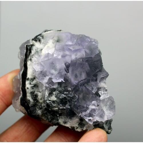 130g Natural lavender cubic fluorite crystal cluster mineral specimens Stones and crystals Healing crystal quartz
