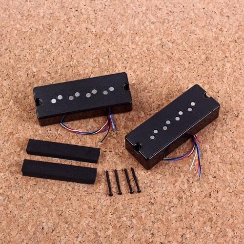2pcs/set New 4 String Metal Humbucker Pickups Set Bass Pickups Electric Parts Double Neck Kit with Screws For Bass Guitar