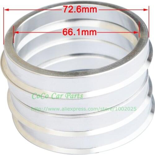 4pcs/lot 72.6mm to 66.1mm Aluminum Sport Car Wheel Centric Rings