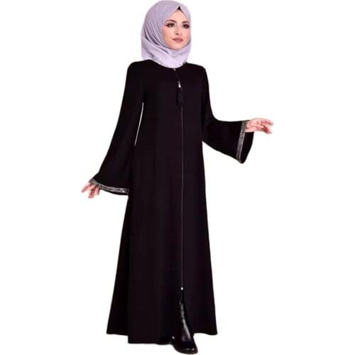 Abaya For Muslim Women Dress Kaftan Robe Trench Coats Femme Musulman Ensembles Abayas Hijab Caftan Dubai Turkey Islamic ClotF908