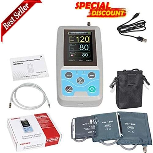 CE FDA ABPM50 ambulatory blood pressure monitor 24Hrs NIBP Holter with Free Adult Cuff