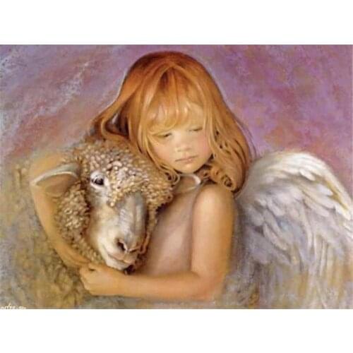 Angel Kids Printed 11CT Cross Stitch DIY Embroidery Set DMC Threads Hobby Painting Needlework Craft Home Decor Floss Adults