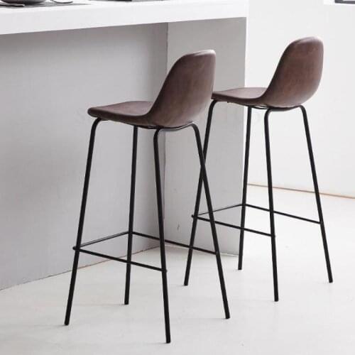 Nordic bar stools, simple industrial style, creative backrest, coffee restaurant, high stools, two for sale