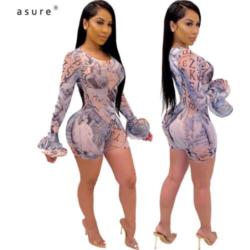 Long Sleeve Garment Body Woman Romper Black Playsuit Casual Baddie Clothes Female Overalls One Piece Club Outfits Catsuit K9680