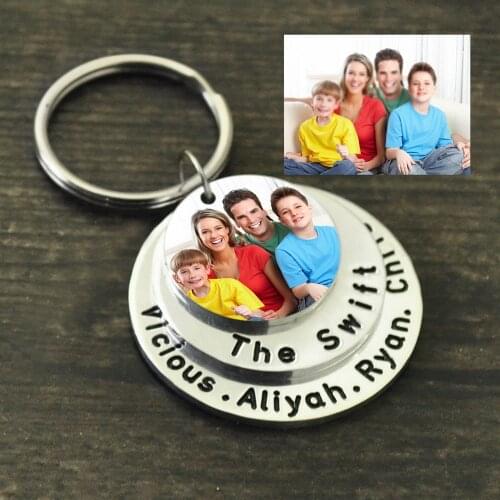 Custom Photo Keychain For Mom Family Photo Keyring Family Keychain Personalized Picture Keychain Keepsake