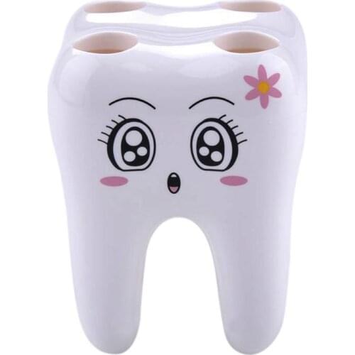 Cute Smiling Cartoon Toothbrush Holder Creative Fashion Cartoon Tooth Holder Four-hole Toothbrush Holder Bathroom Supplies