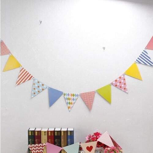 Girls Party Bunting 1 Banner Flags Per Bunting Length 2.5m Party Favors kids boy Mickey Happy Birthday Decoration party supplies