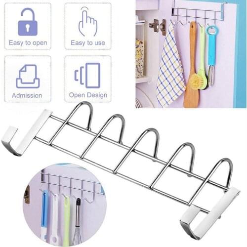 Door Hooks Bathroom Kitchen Home Organizers Hook Towel Holder Hanger Wash Room Cloth Cleaning Hanger Storage Hooks S0A6