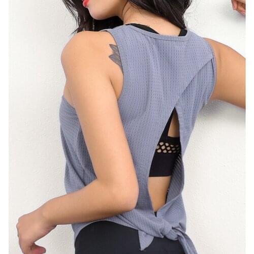 FE265 Mesh Cloths Fitness Yoga Shirts Sleeveless Women Yoga Tank Tops Sexy Workout Running T Shirt Quick Dry Sports Vest Ladies