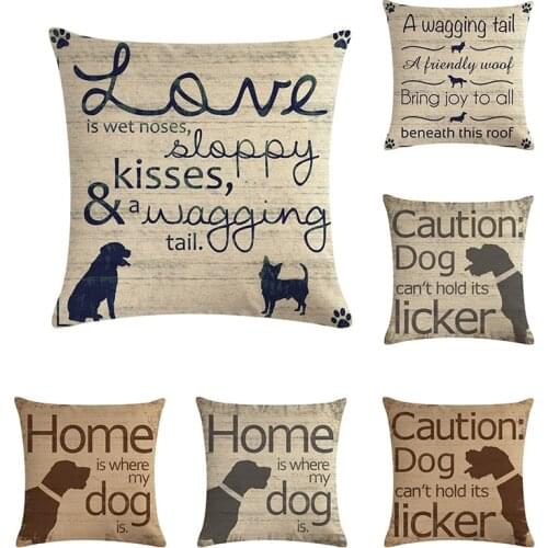 Hot Selling Alphabet Cat And Dog Series Pillow Cover Automobile And Sofa Cushion Cover Home Decor