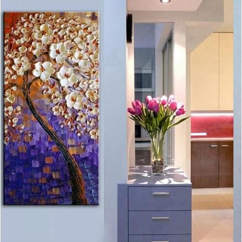 Oil painting Hand-painted Home decoration oil painting High quality canvaspainting knifepainting flower pictures NOFRAME