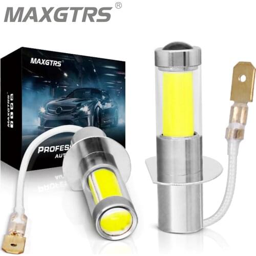 2Pcs H1 H3 880 881 LED Bulb Super Bright COB Chip Car Fog Lights 12V 24V 6000K White Gold Auto Driving Day Running Lamp